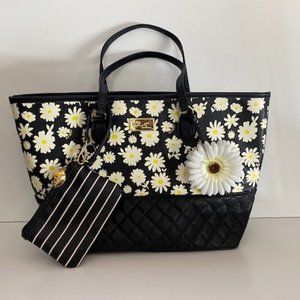 Betsey Johnson Daisy Tote Bag with Coin Holder